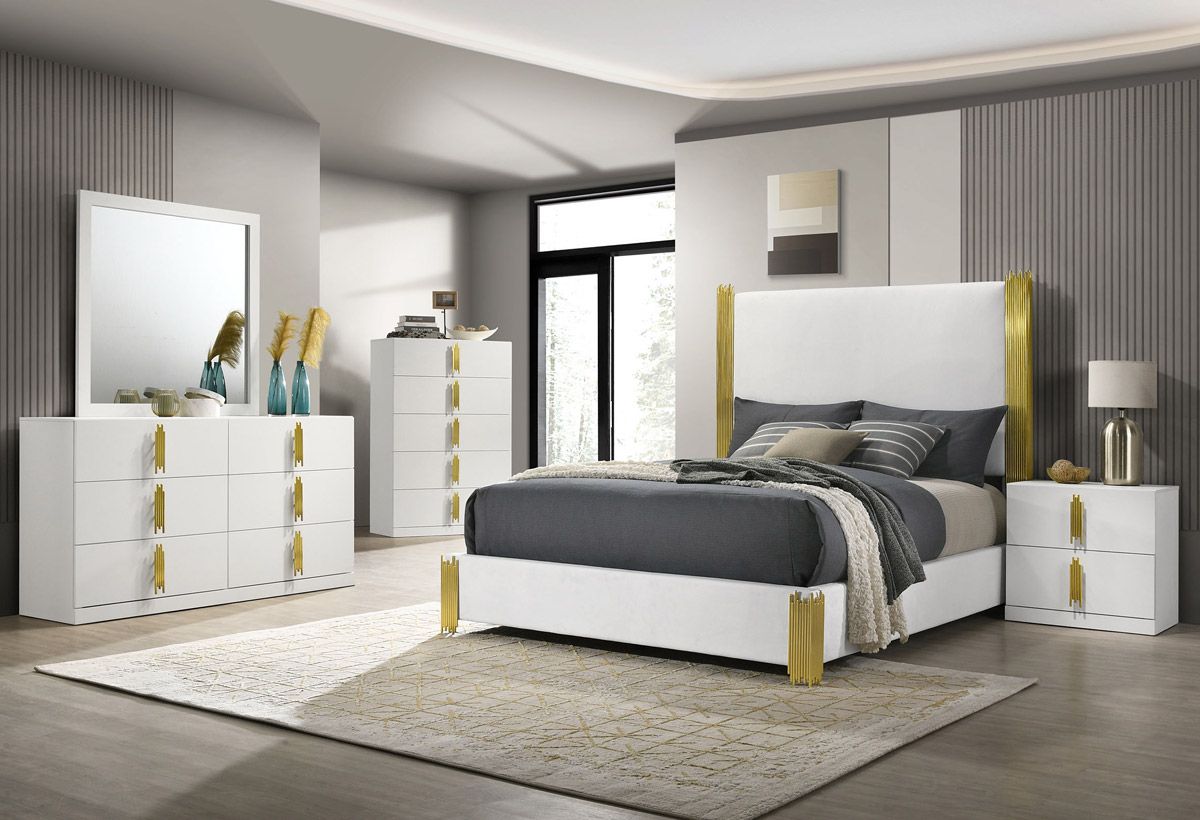 Newell White Finish Bedroom Set