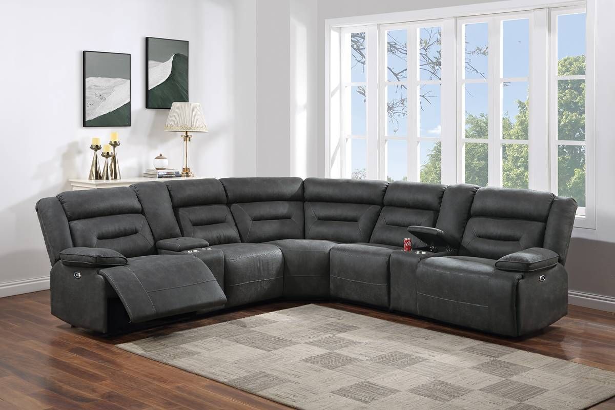 Nicole Charcoal Power Recliner Sectional