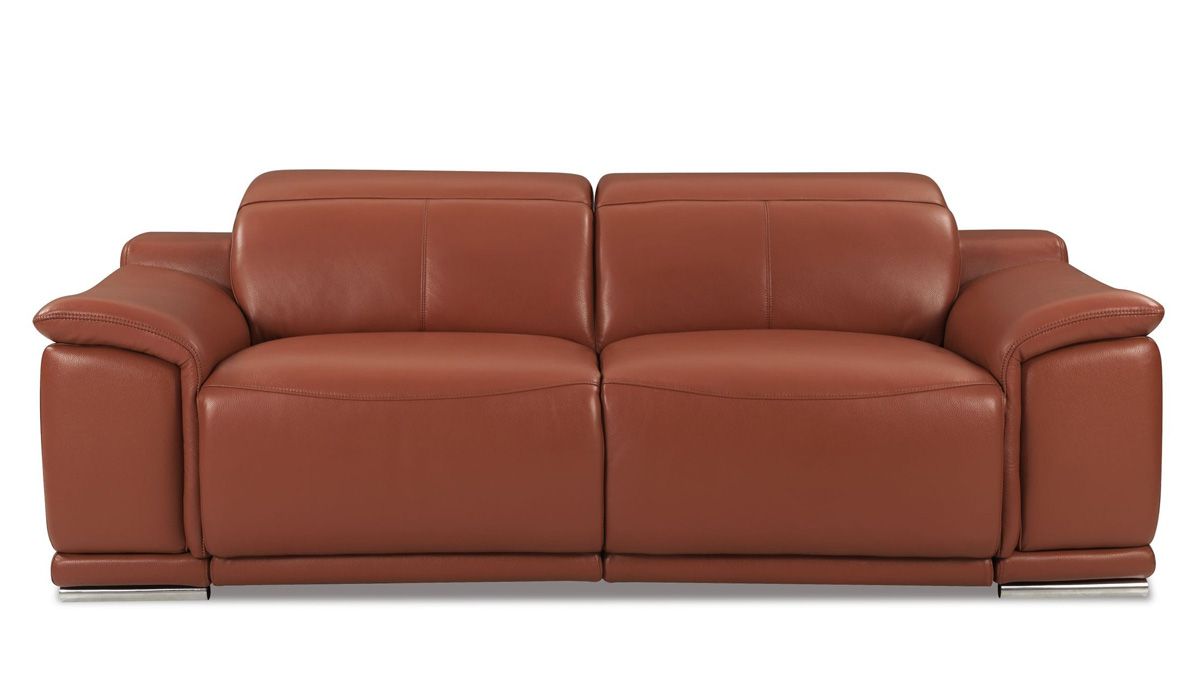 Nieves Camel Leather Power Recliner Sofa