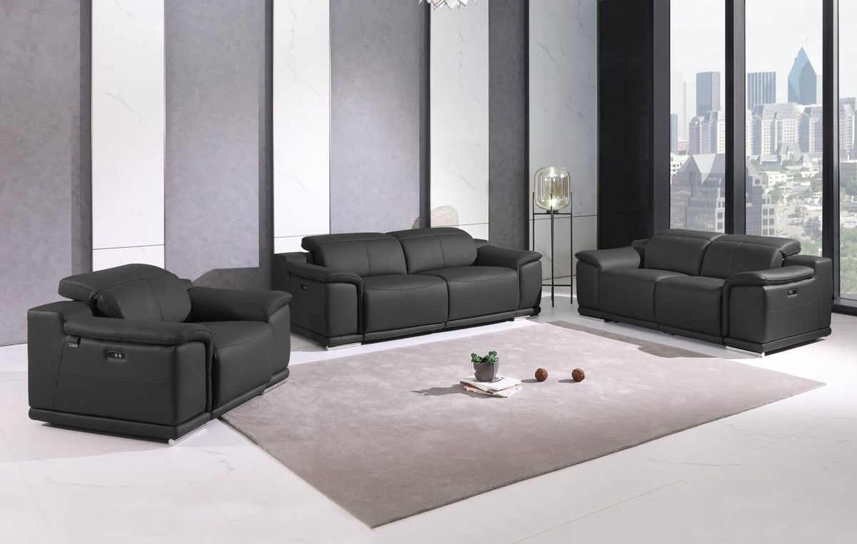 Nieves Dark Grey Power Recliner Sofa Set