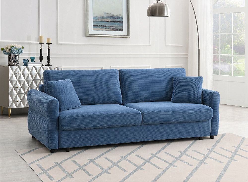 Nole Oversized Sofa Sleeper Blue Fabric