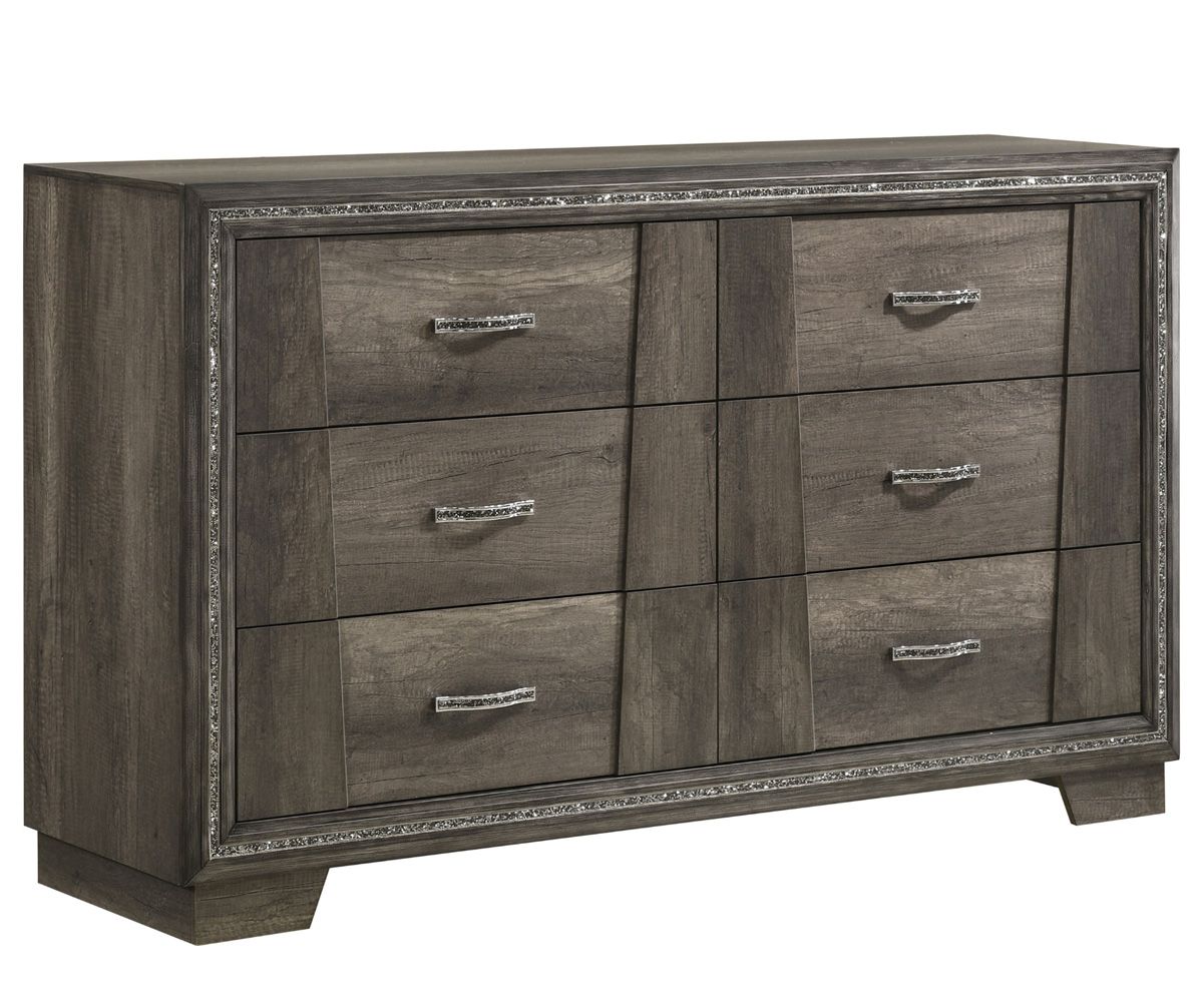 Norah Grey Dresser With Glitter Trim