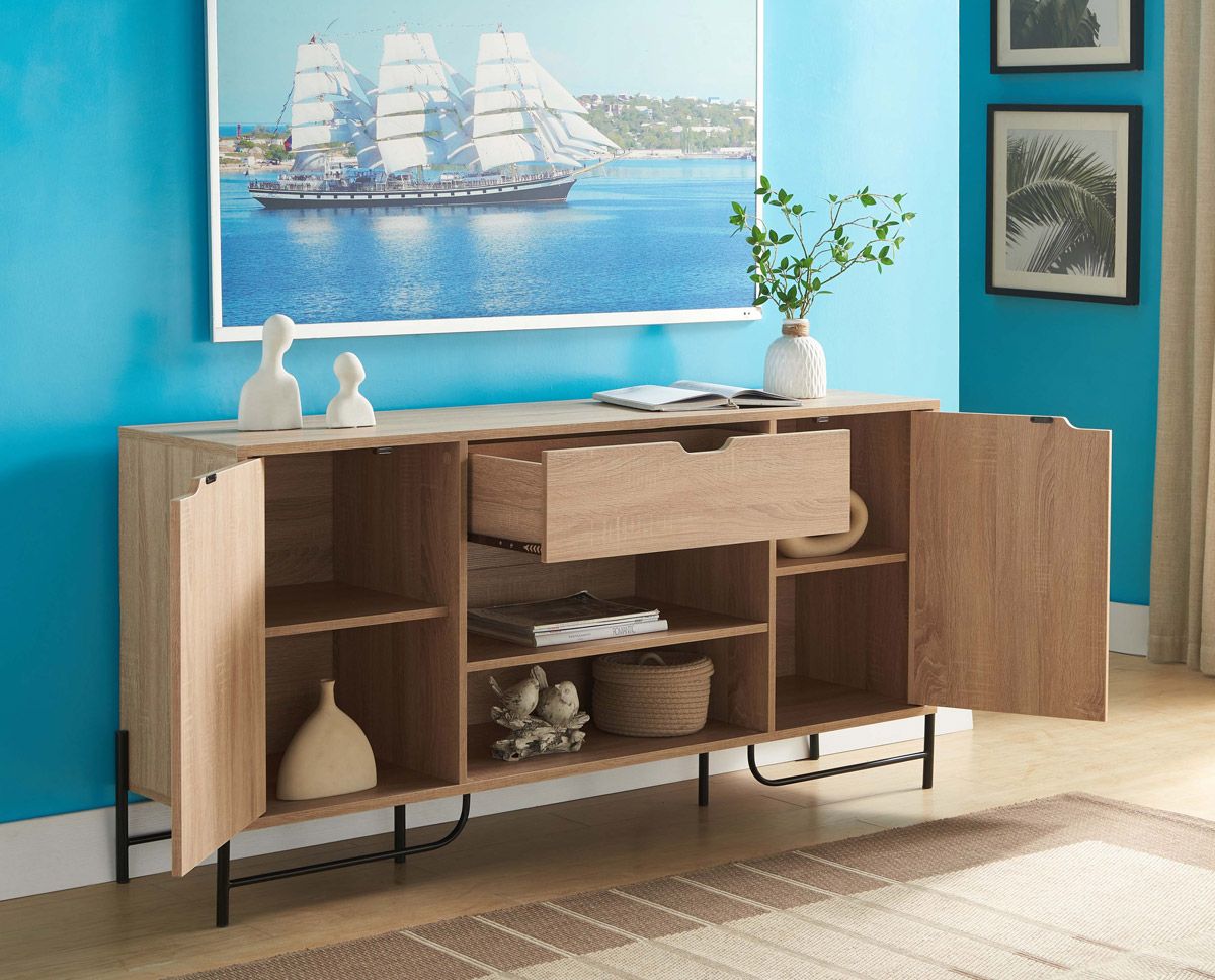 Norgos Rustic Oak Sideboard Storage