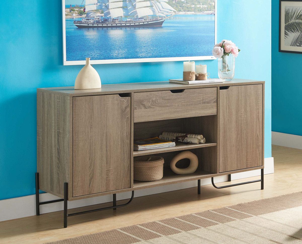 Norgos Rustic Taupe Finish Sideboard