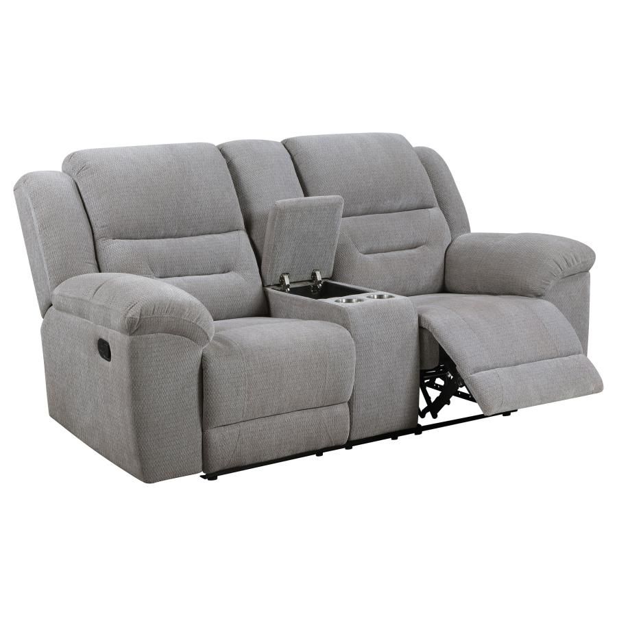 Noriega Grey Chenille Recliner Loveseat