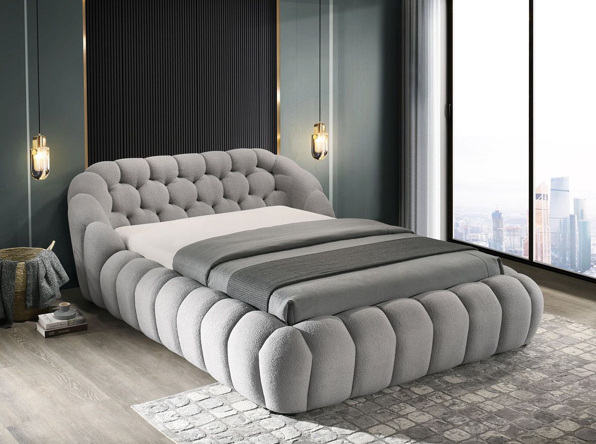 Norveg Grey Modern Platform Bed