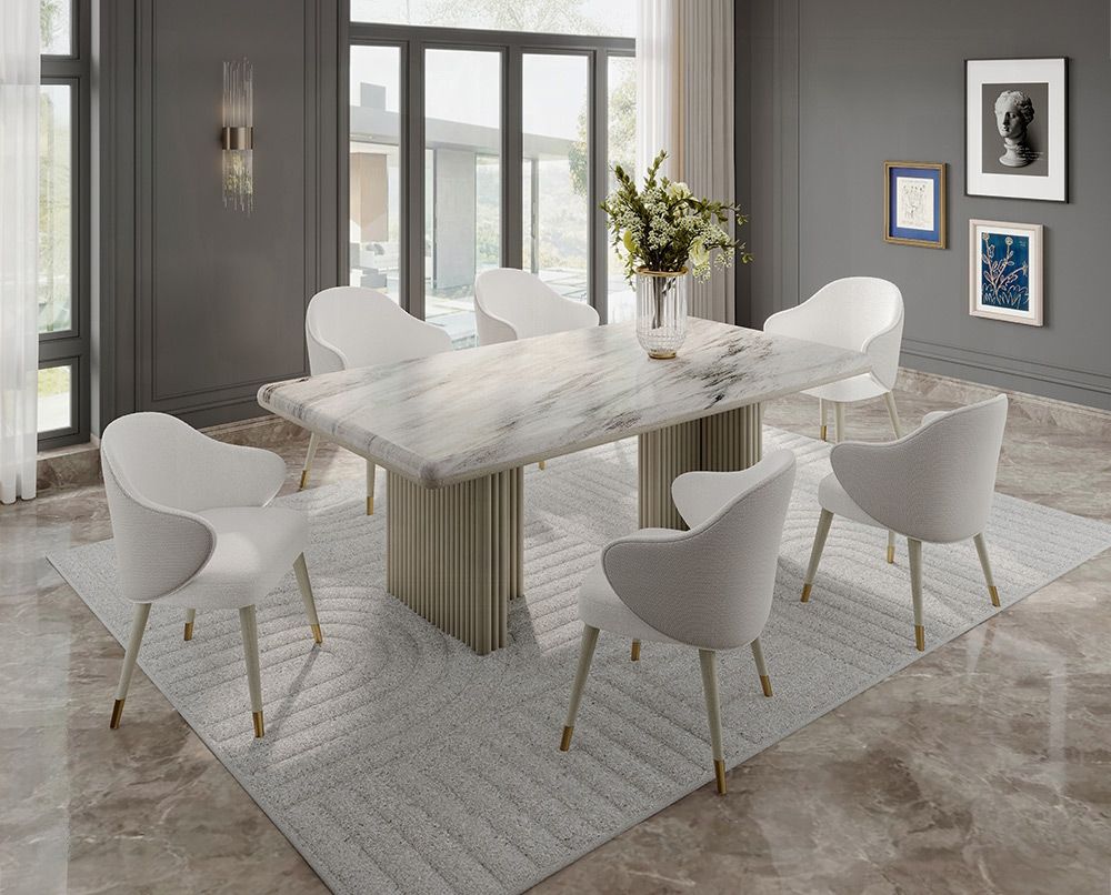 Odeon Marble Top Dining Table Set