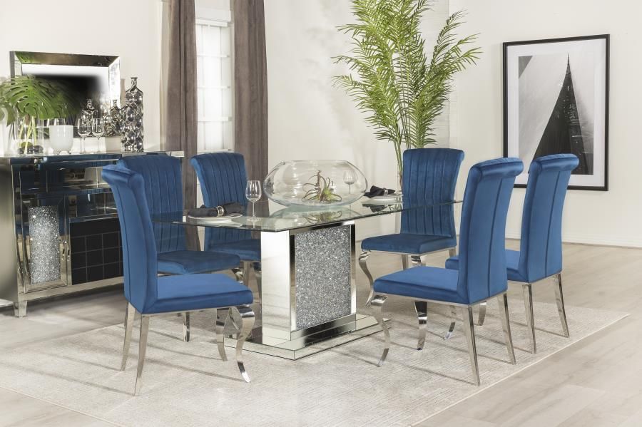 Onyxa Mirrored Dining Table Set