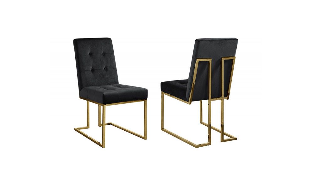 Orchid Black Dining Chair Gold Frame