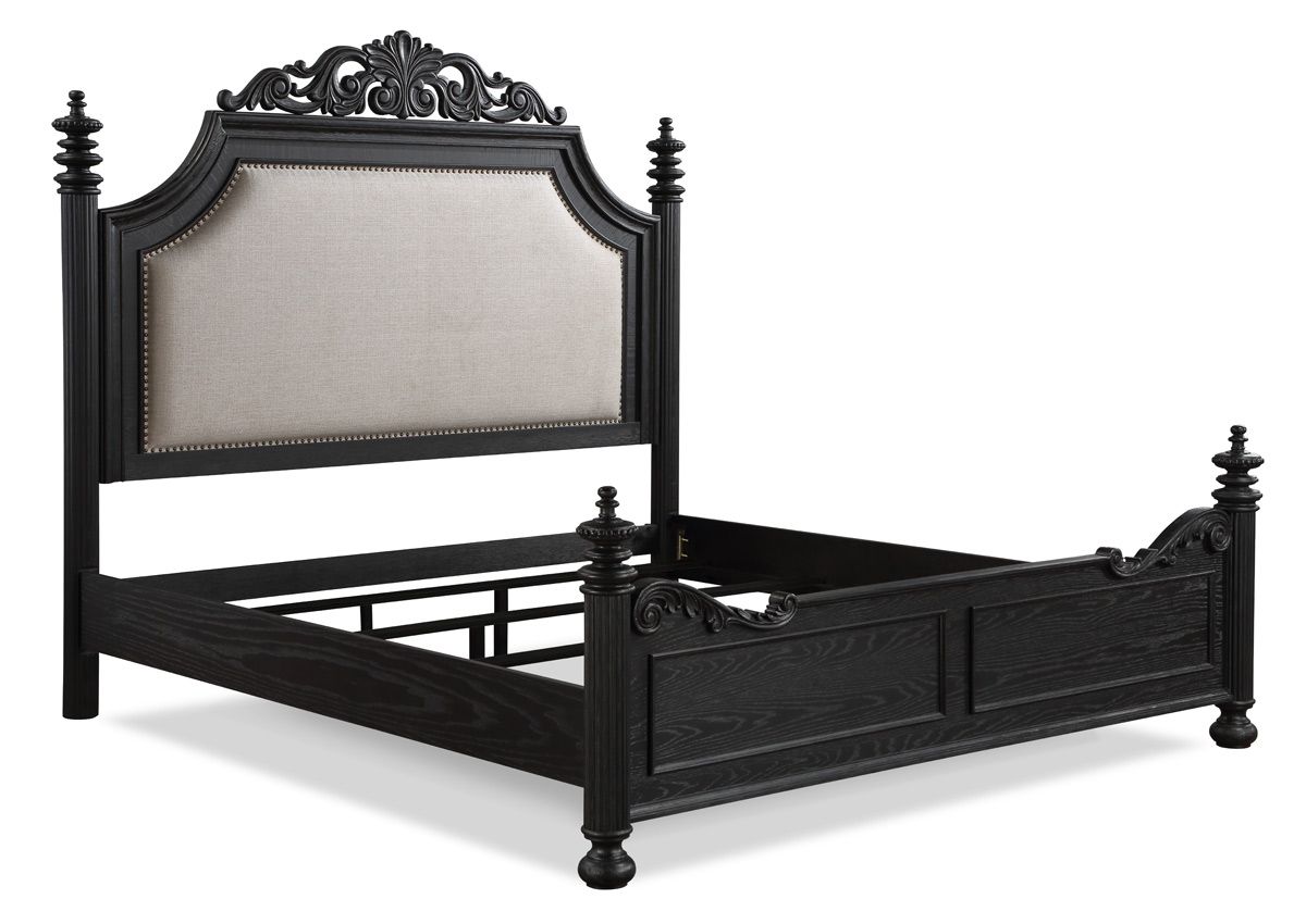 Orleans Black Finish Traditional Bed