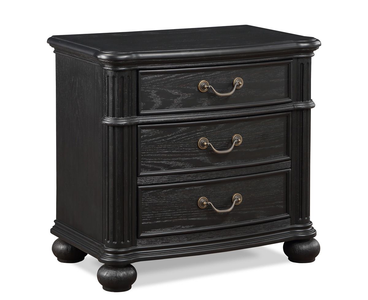 Orleans Black Finish Traditional Night Stand