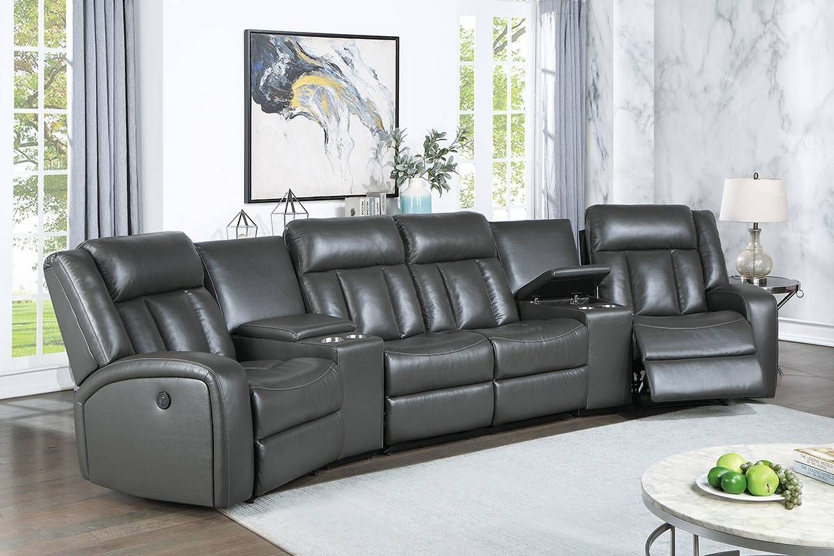 Osmond Grey Power Theater Recliner Set