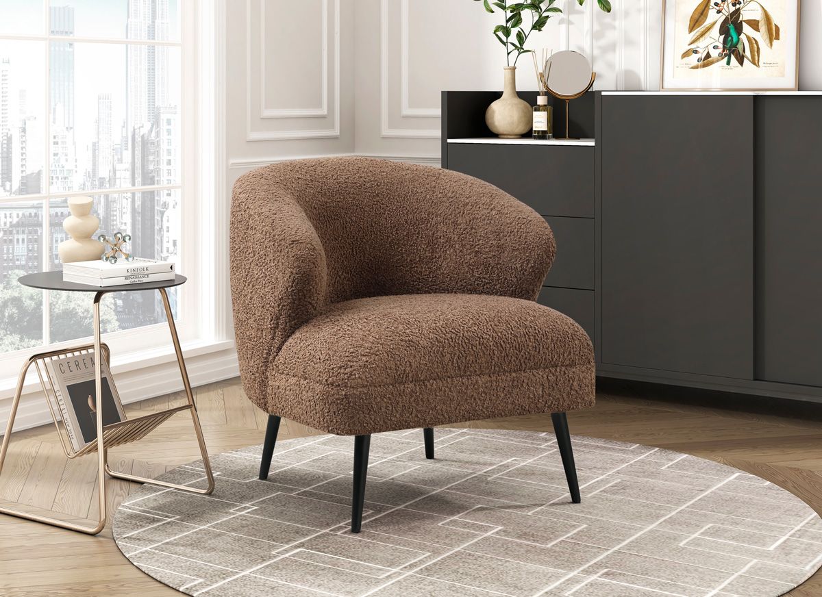 Otello Brown Boucle Accent Chair