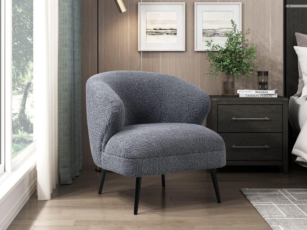 Otello Grey Boucle Accent Chair