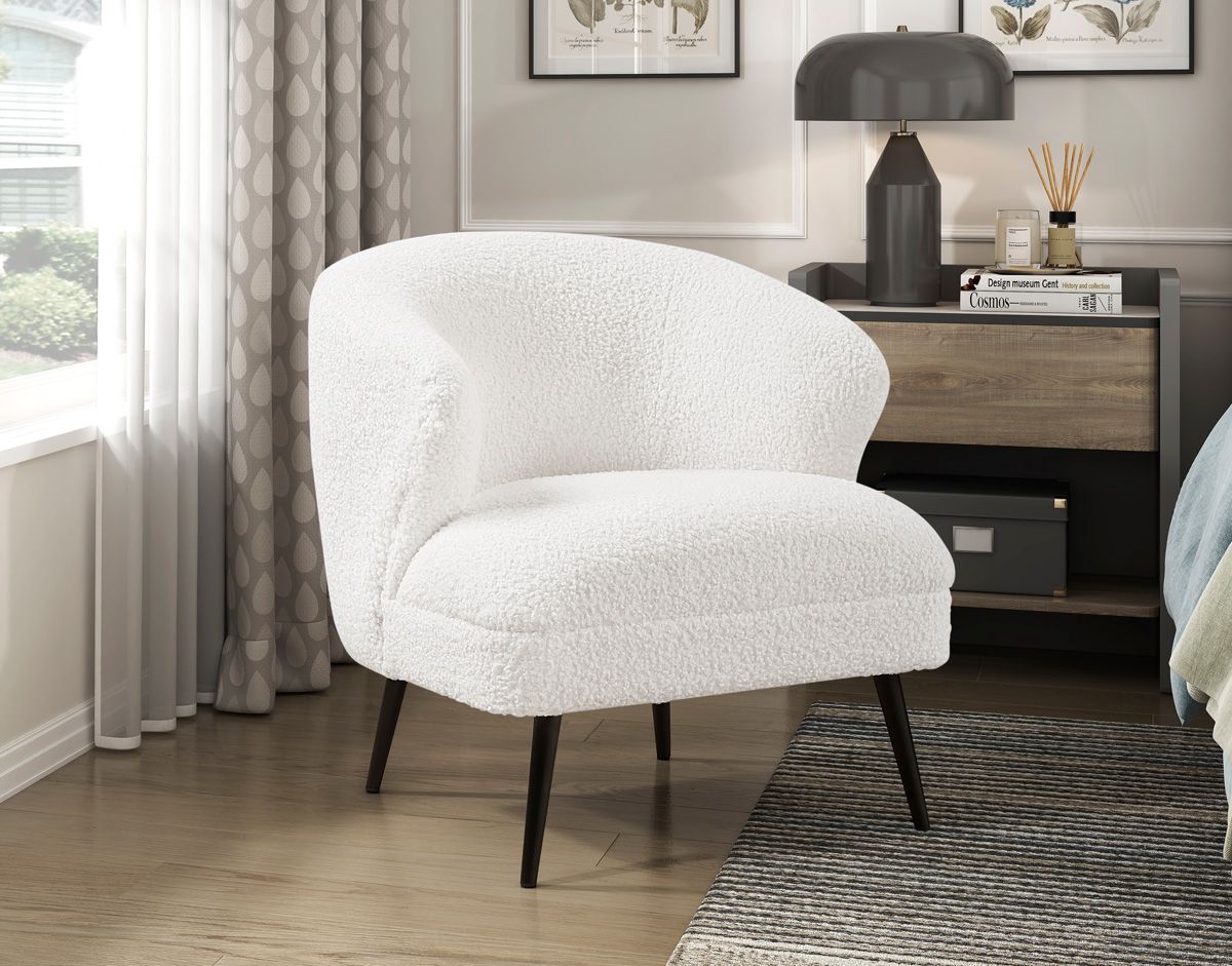 Otello White Boucle Accent Chair