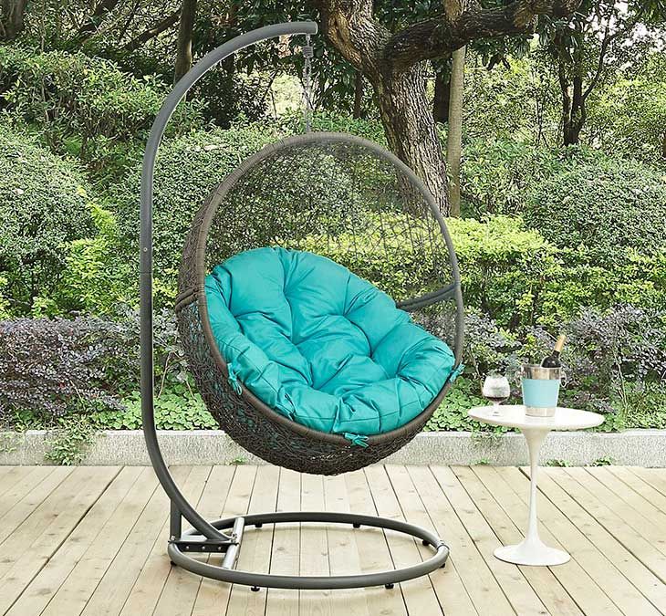 Hide Turquoise Outdoor Swing Chair