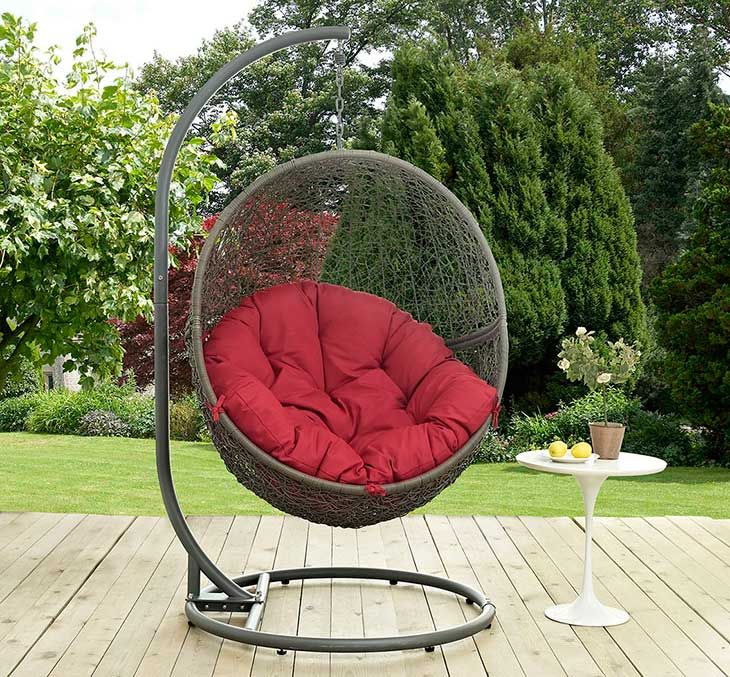 Hide Red Outdoor Swing Chair