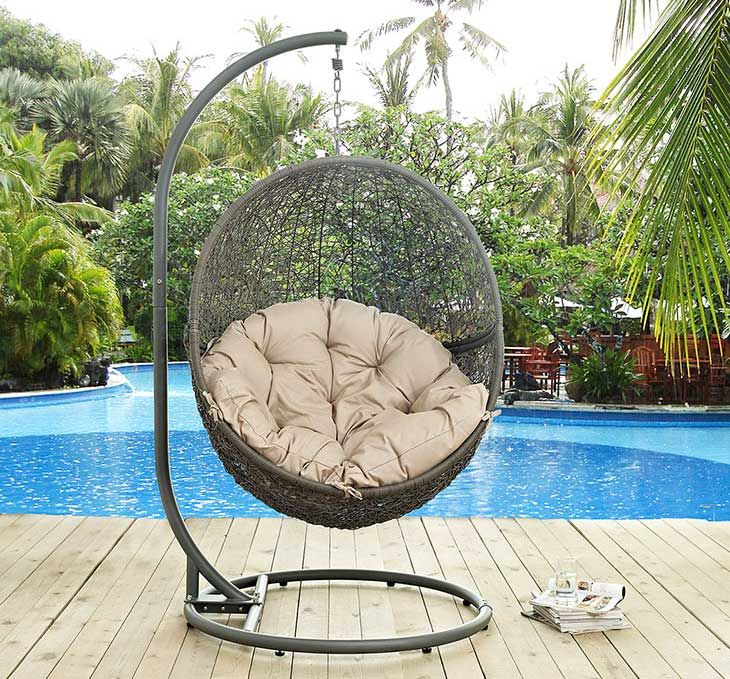 Hide Beige Outdoor Swing Chair