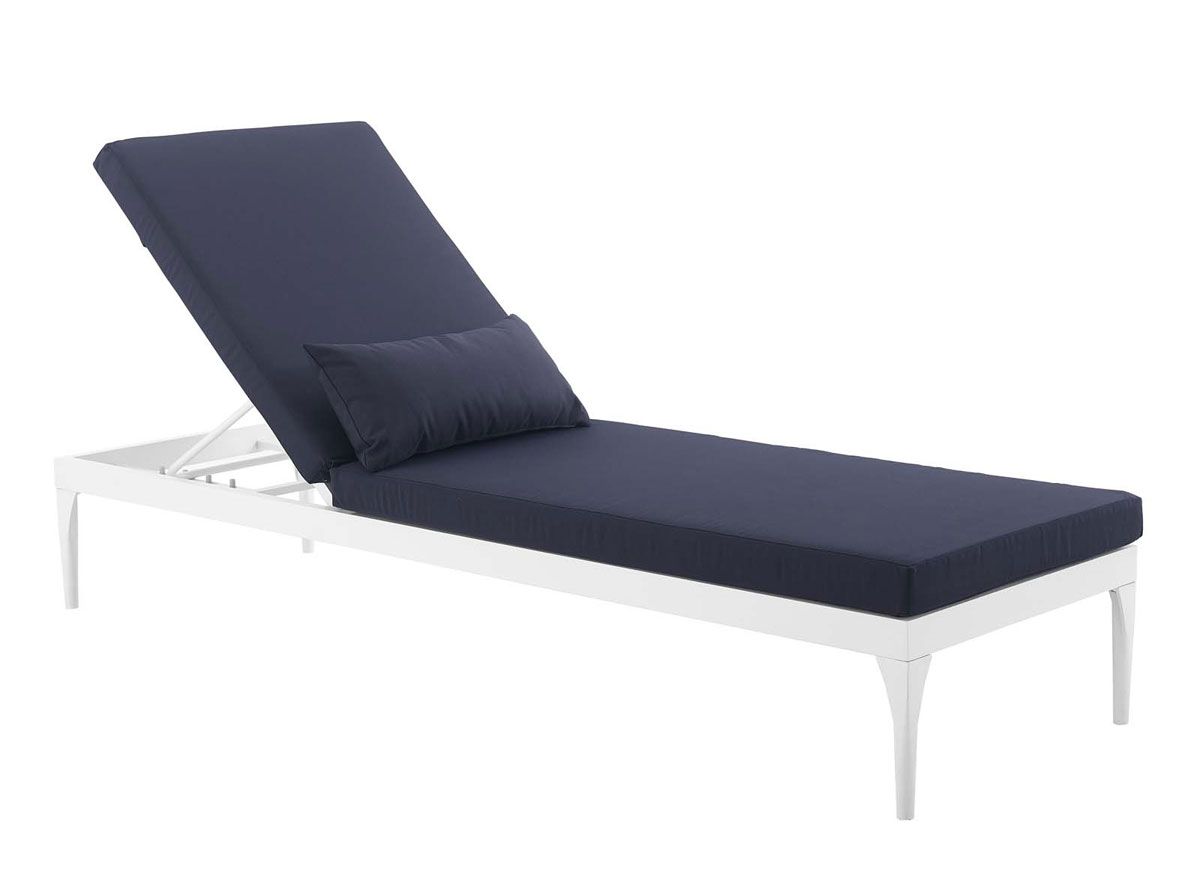 Palisades Navy Outdoor Patio Lounge Chaise