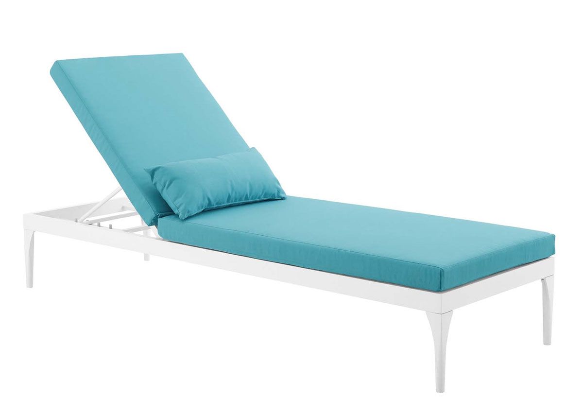 Palisades Turquoise Outdoor Patio Lounge Chaise