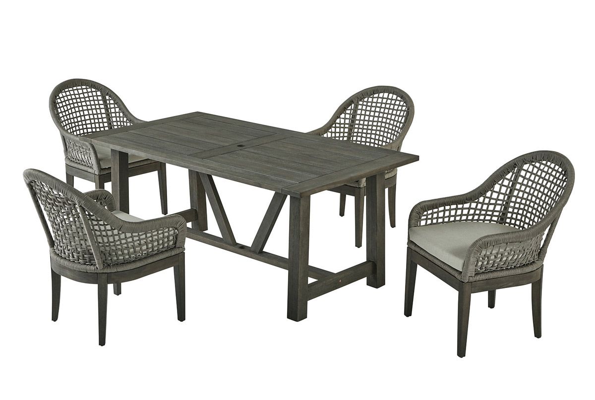 Palma Rustic Grey Outdoor Dining Table Set