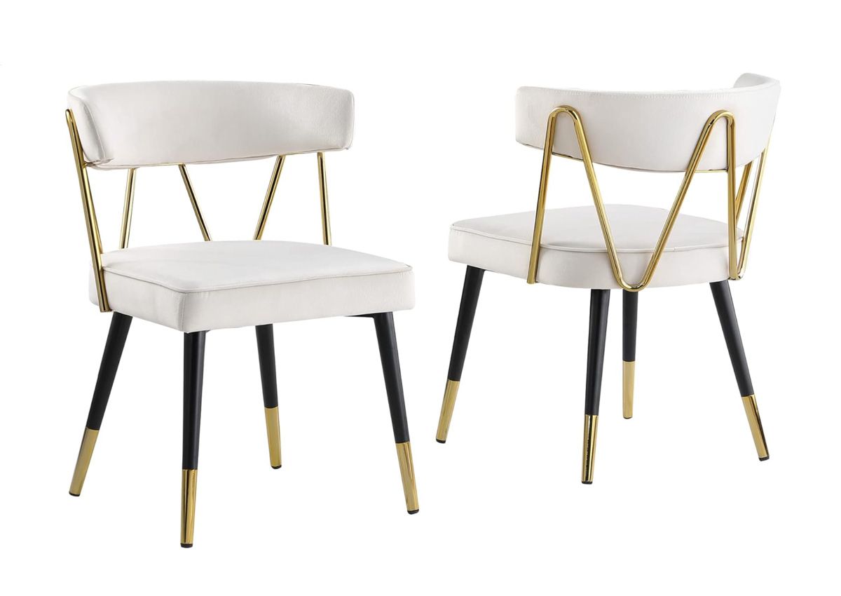 Palms Beige Velvet Dining Chairs