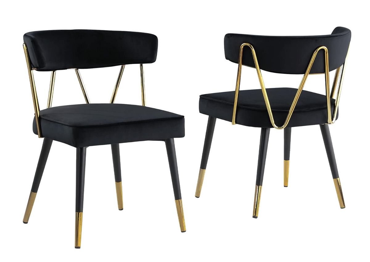 Palms Black Velvet Dining Chairs