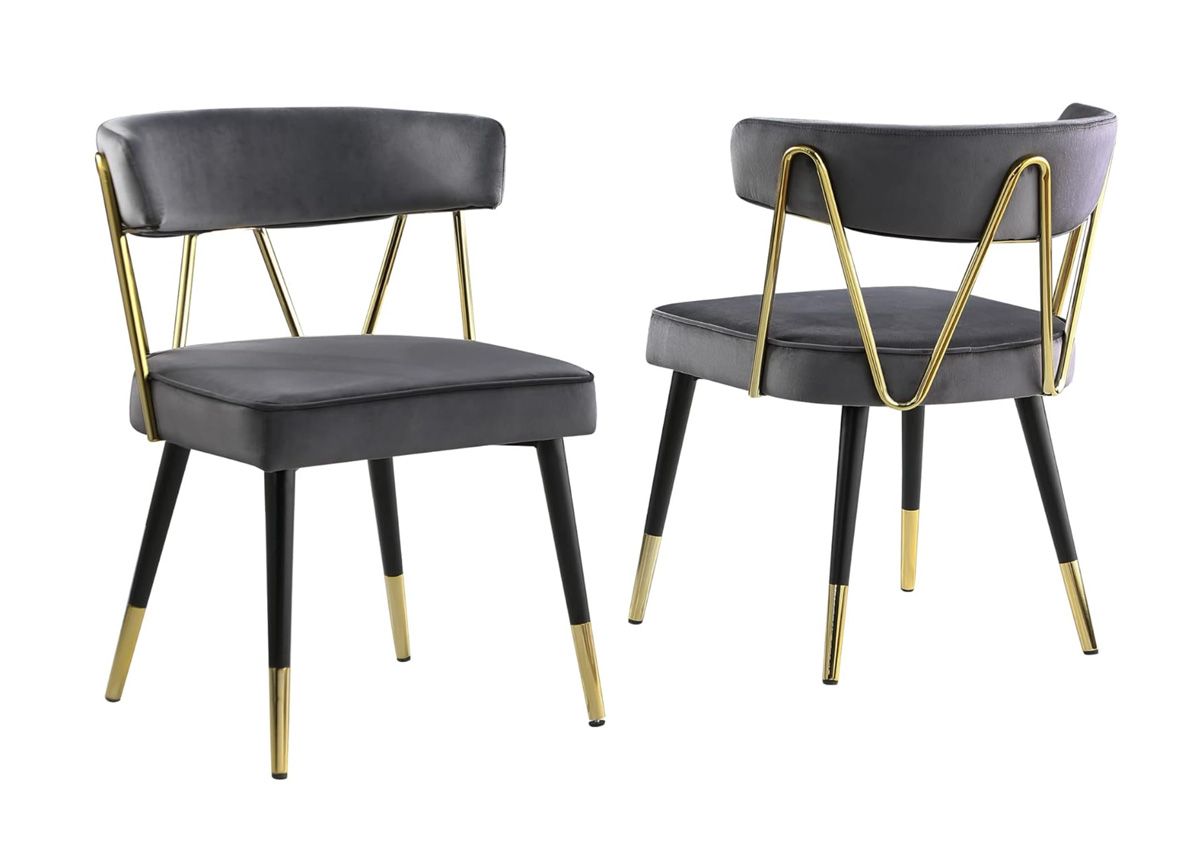 Palms Grey Velvet Dining Chairs