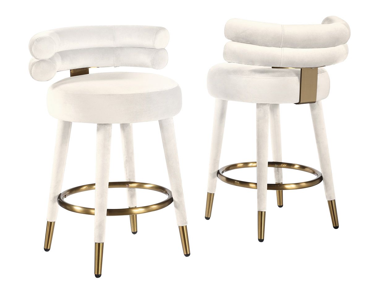 Parma Cream Velvet Counter Height Chairs