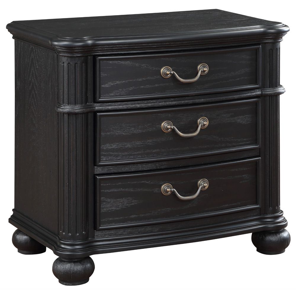 Parthenia Black Finish Night Stand