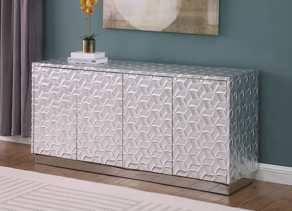 Perret Silver Finish Sideboard