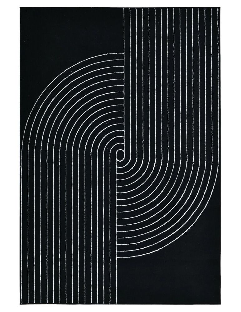 Polar Z330 Black Modern Area Rug