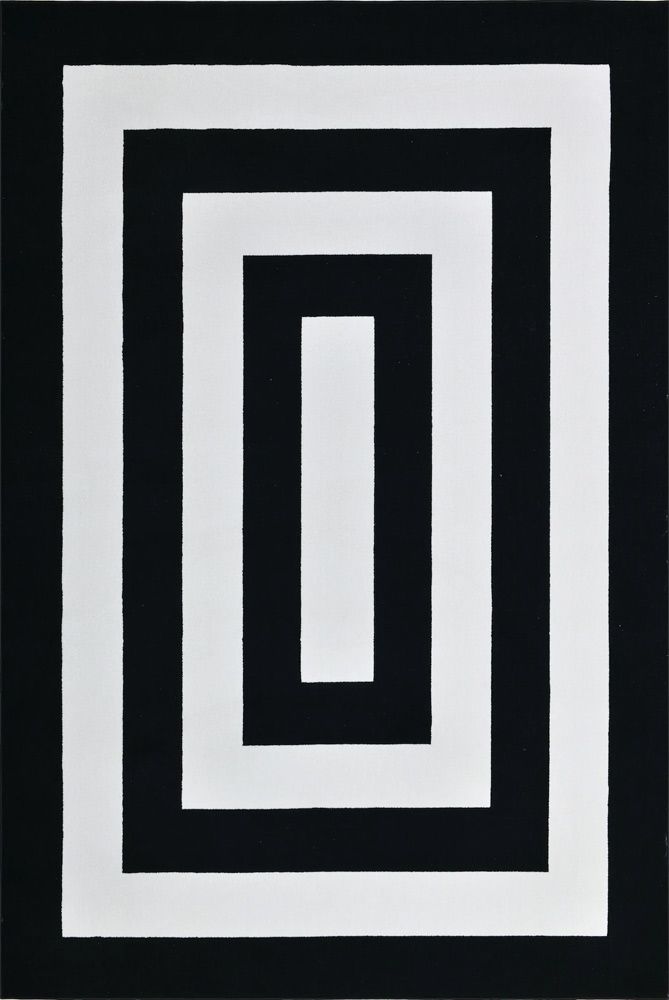 Polar Z341 Black White Modern Area Rug