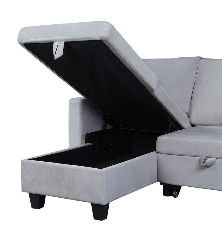 Polito Light Grey Sectional With Storage