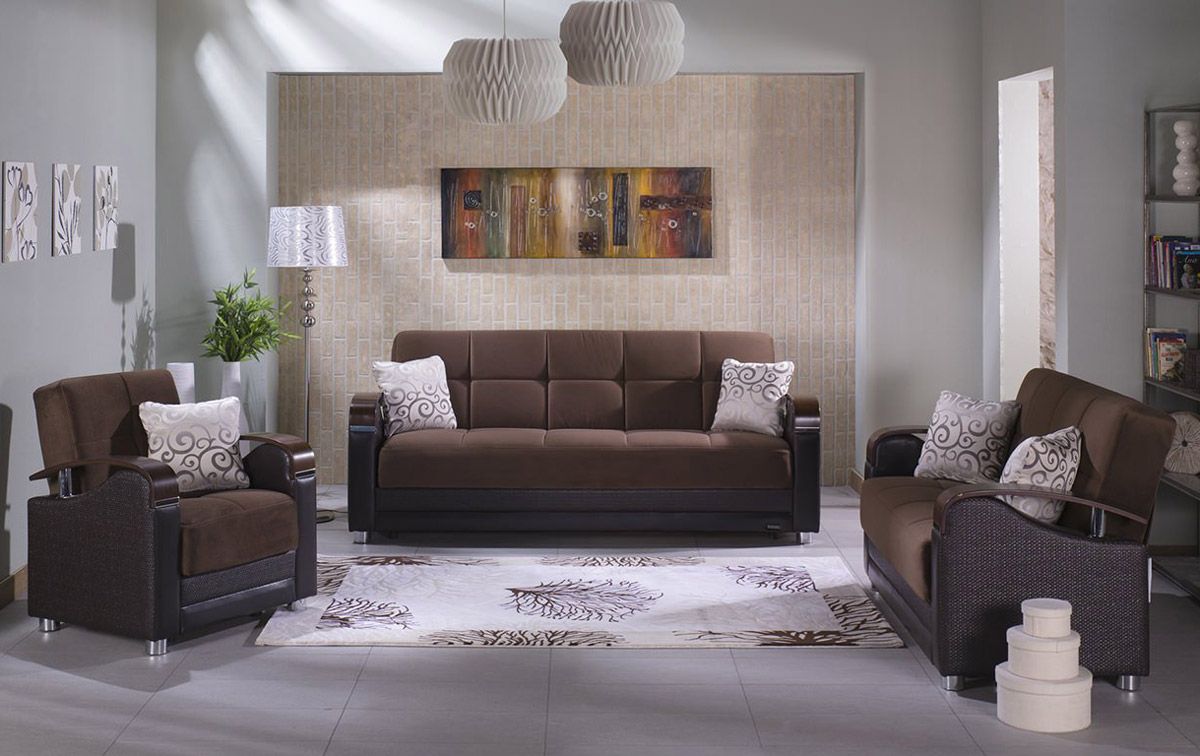 Portland Brown Sofa Sleeper With Storage