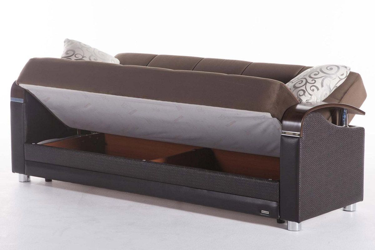 Portland Brown Sofa Storage