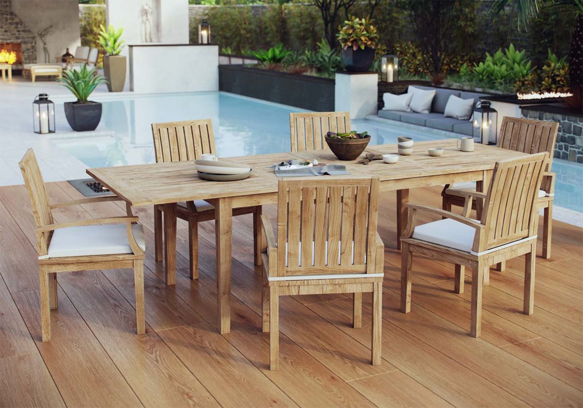 Prado 7-Piece Teak Outdoor Table Set