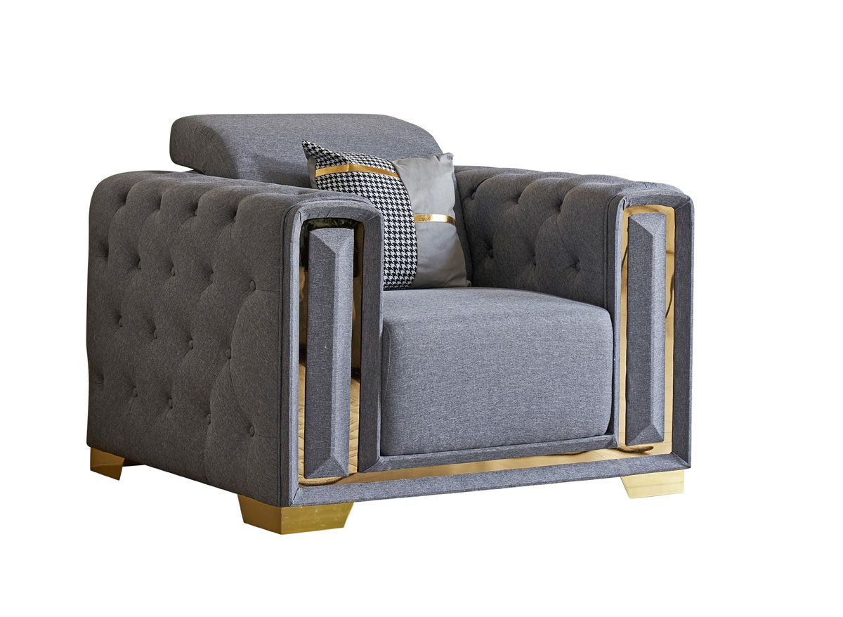 Praten Modern Chair With Gold Accents