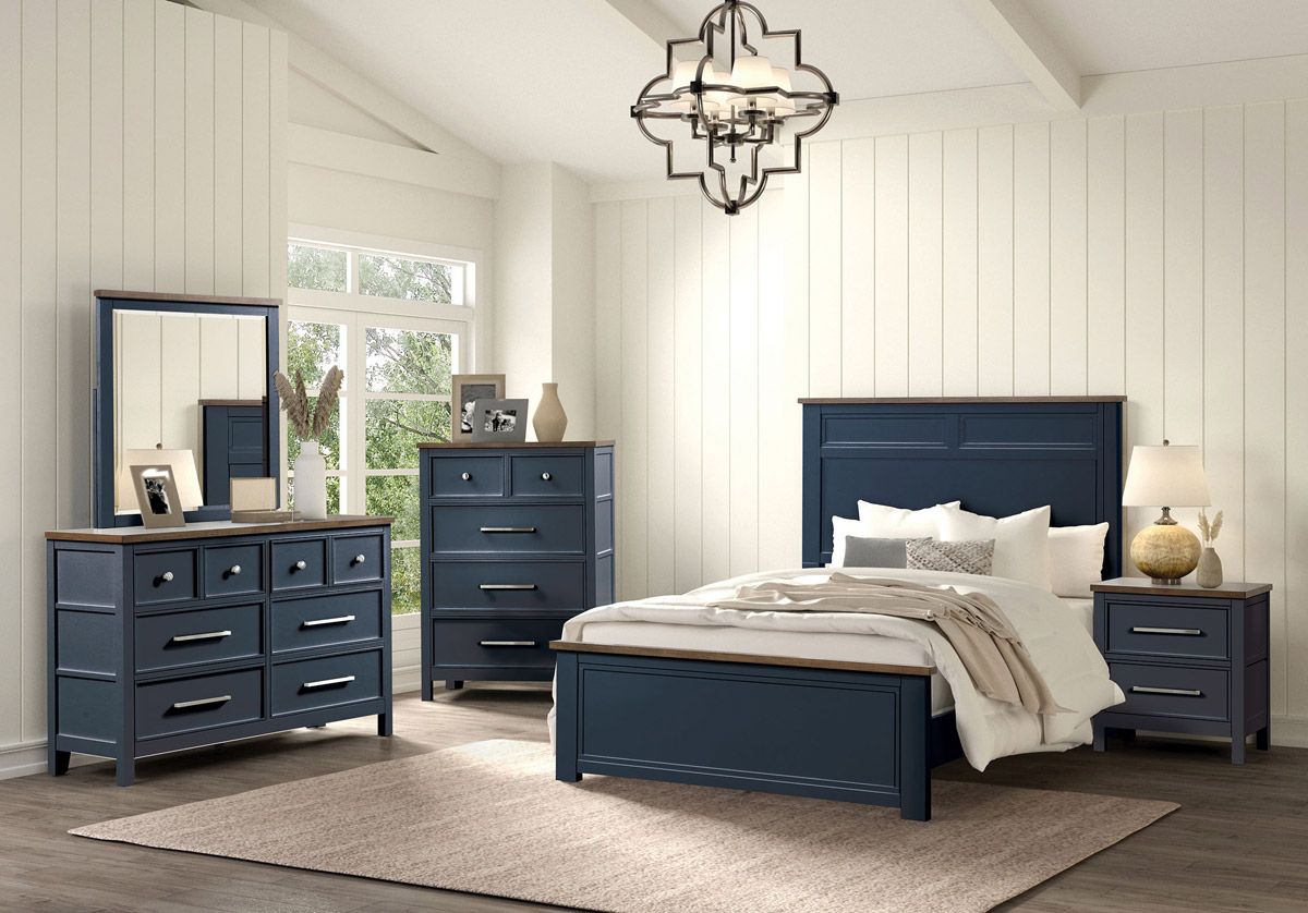 Premly Navy Blue Bedroom Collection