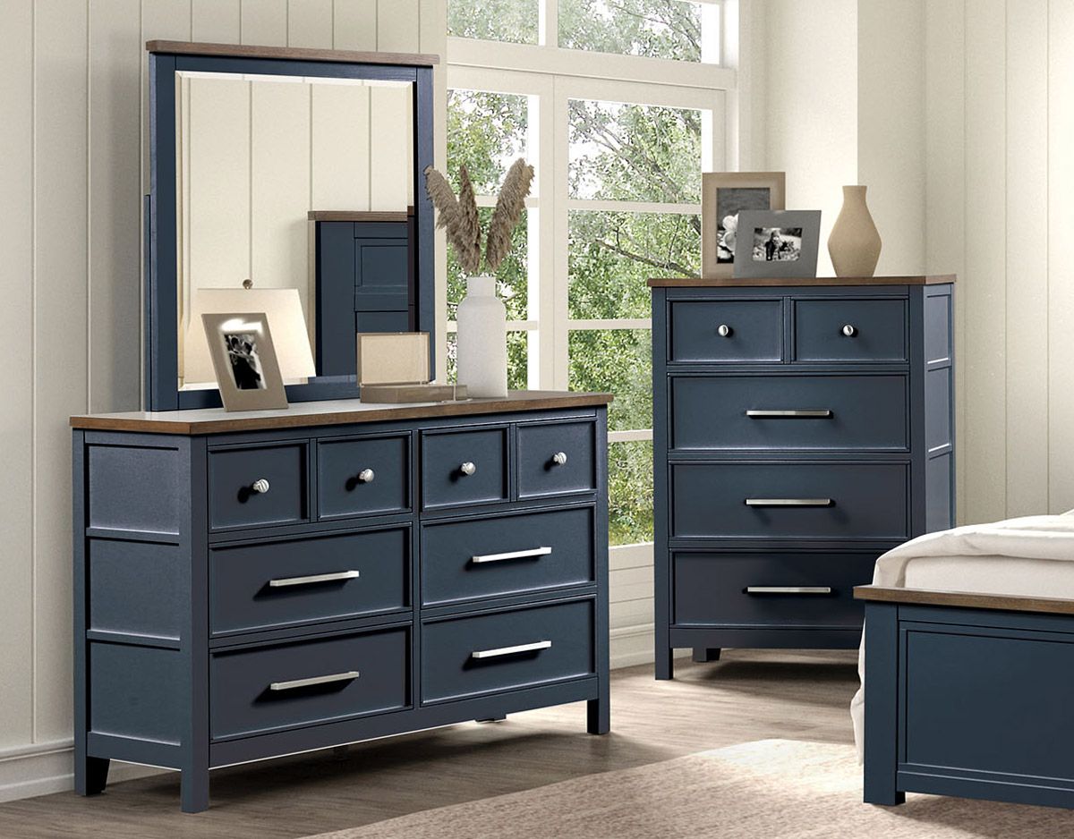 Premly Navy Blue Bedroom Dresser