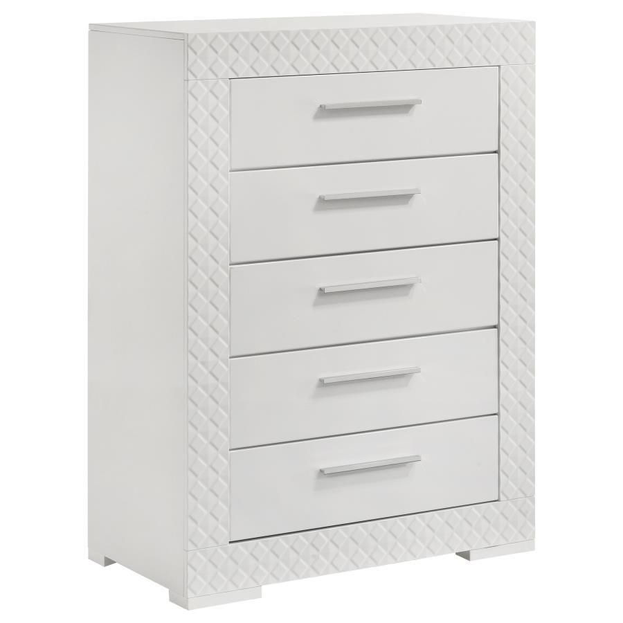 Pyramid White Finish Chest