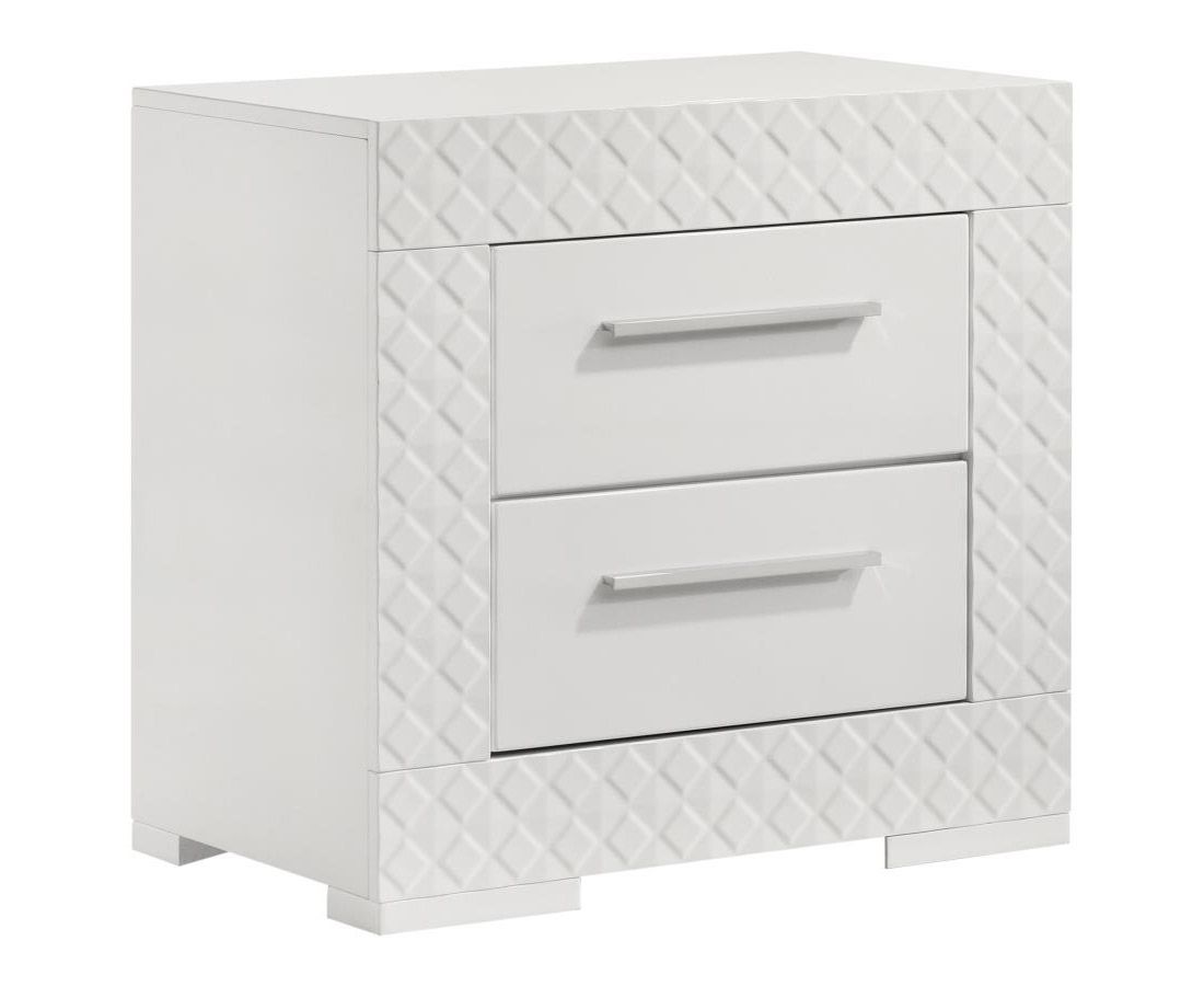 Pyramid White Finish Night Stand