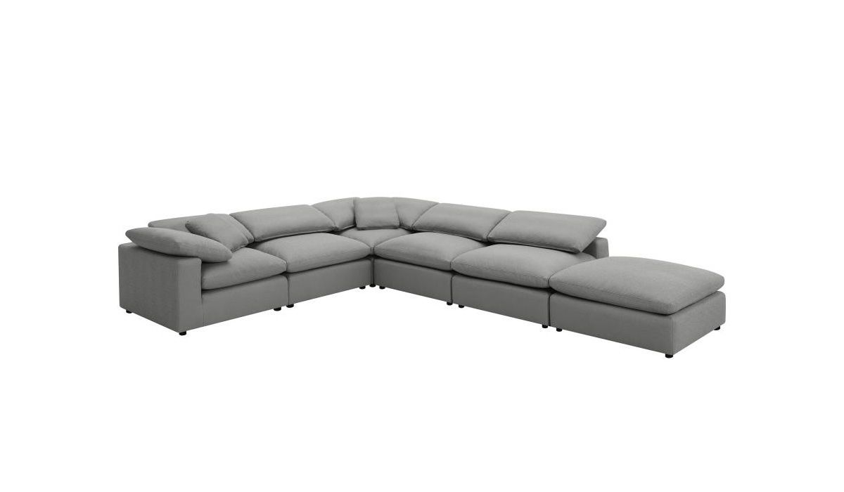 Quenti Grey Boucle Modular 6-Piece Sectional