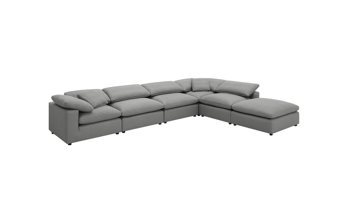 Quenti Grey Boucle Modular 6-Piece Sectional