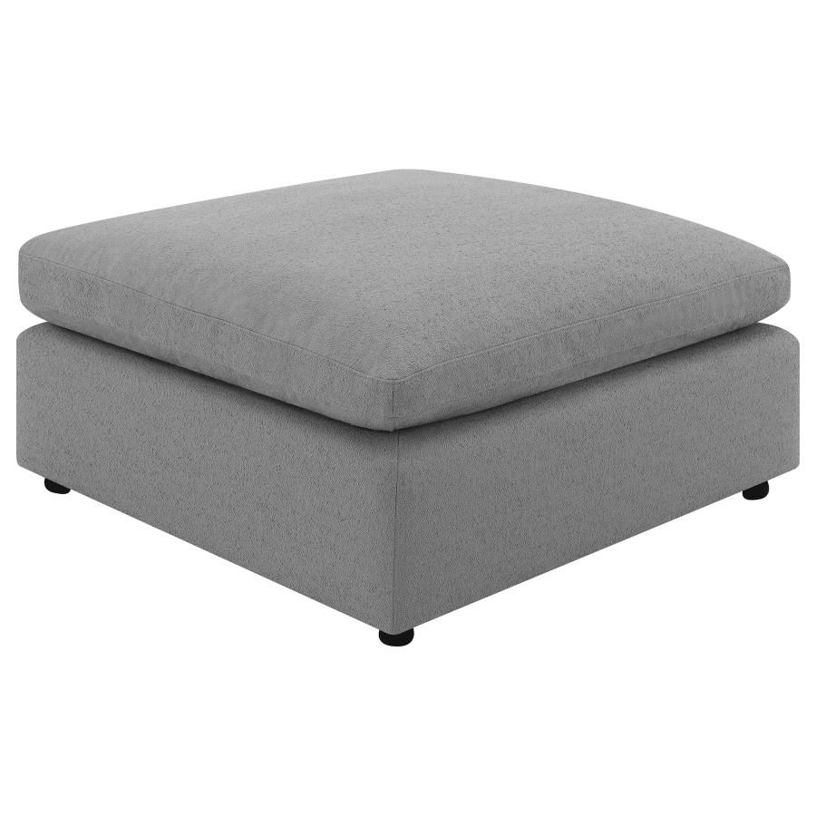 Quenti Grey Boucle Modular Ottoman