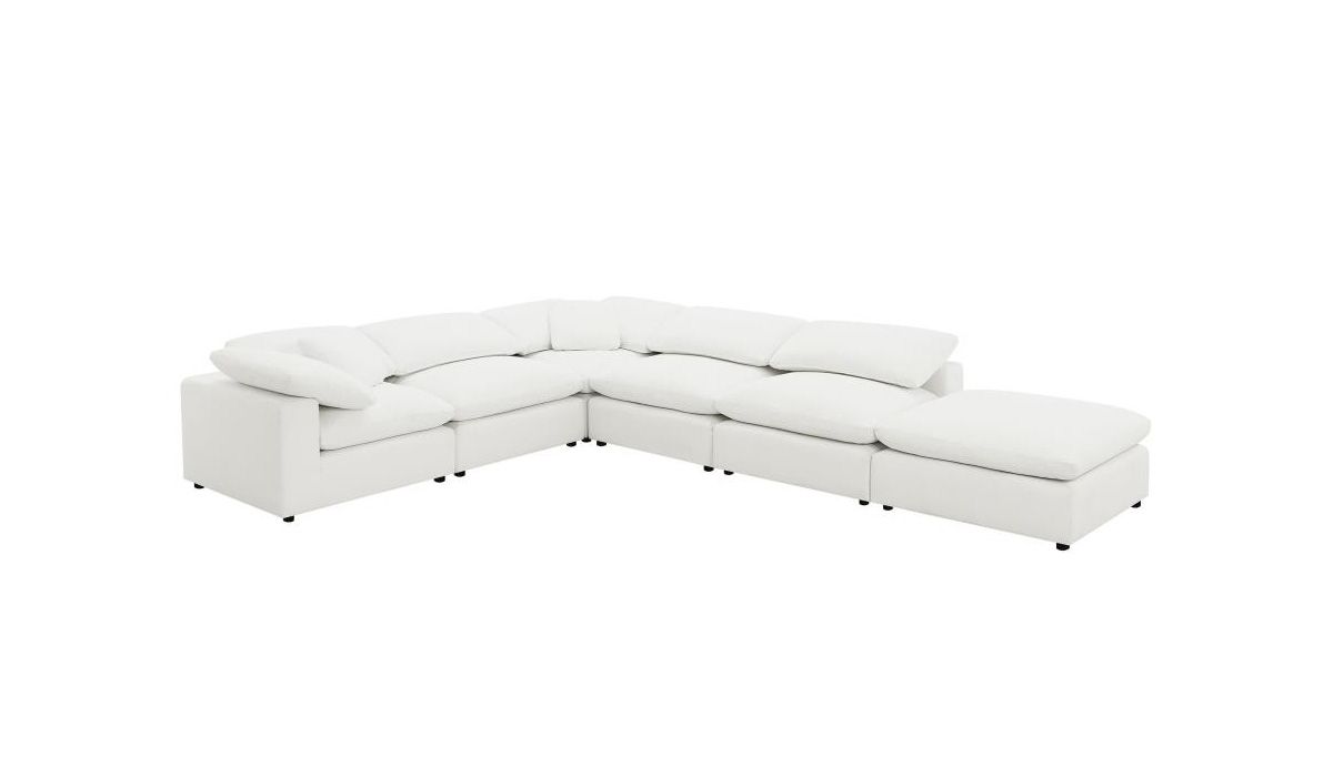 Quenti Ivory Boucle Modular 6-Piece Sectional