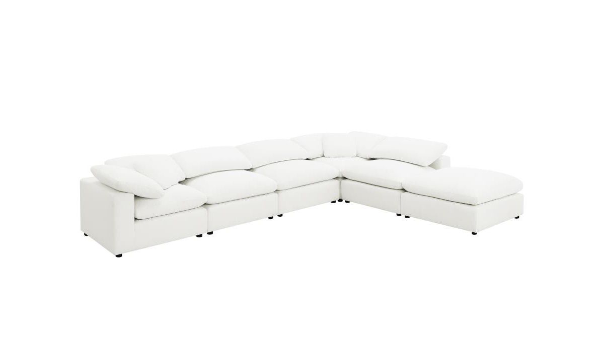 Quenti Ivory Boucle Modular 6-Piece Sectional