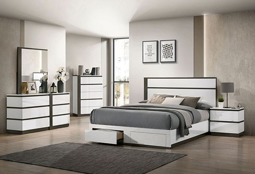 Quevillon Modern Bed With Drawers