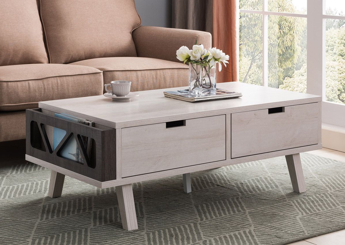 Raeburn White Oak Storage Coffee Table