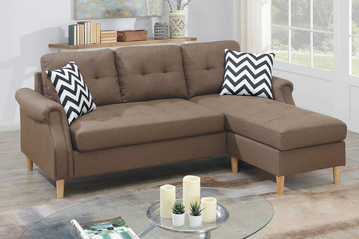 Randa Light Coffee Sectional Reversible Side